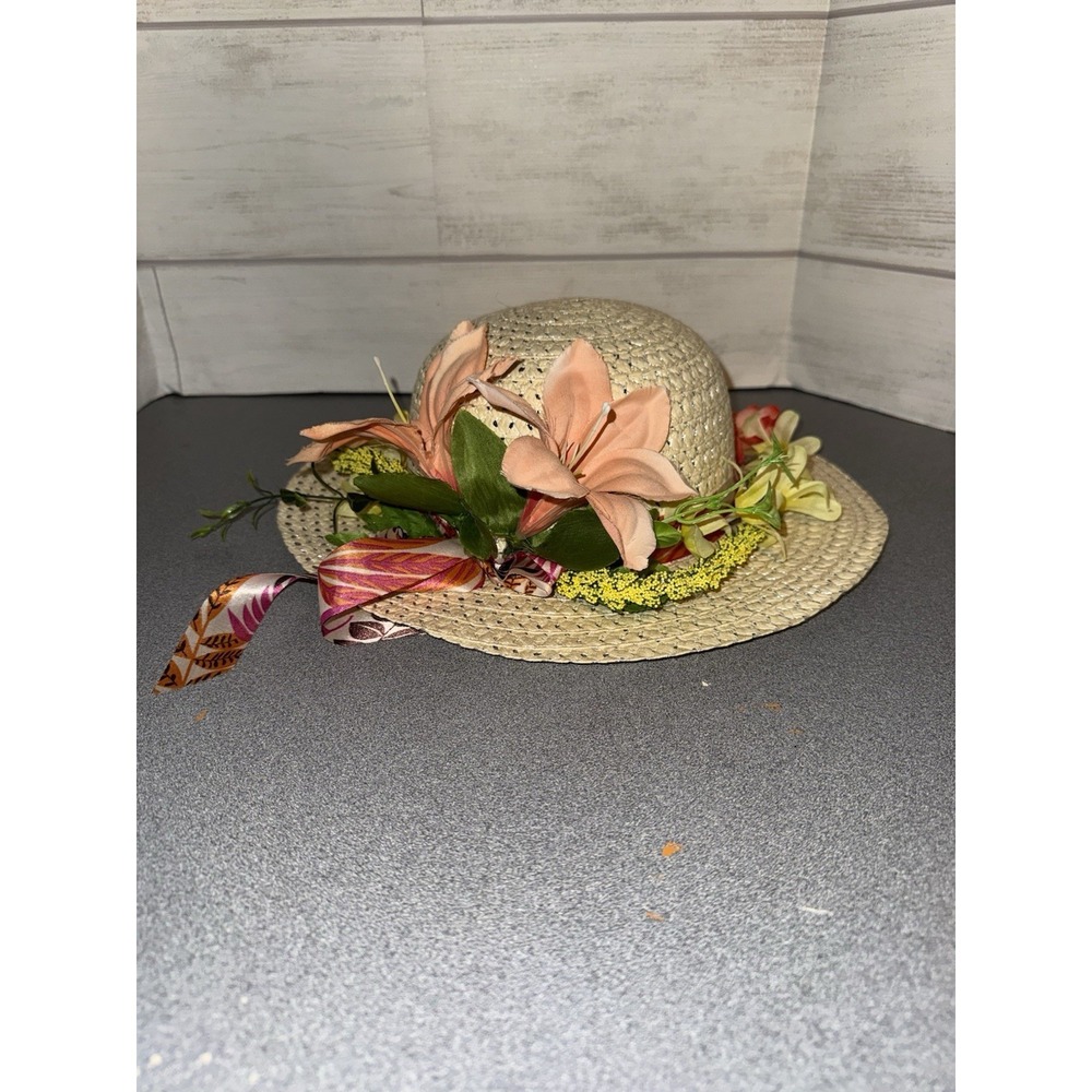 Decorative Straw Hat, Easter Bonnet , Spring Decor
